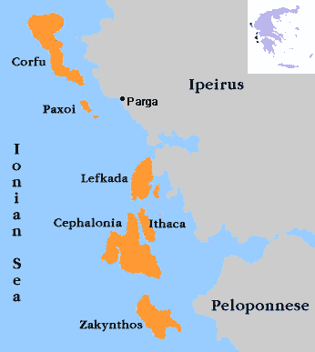 Ionian Islands in Greece