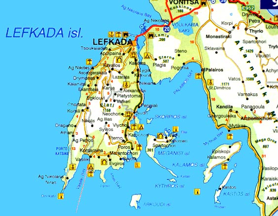 Lefkada Beaches Maps